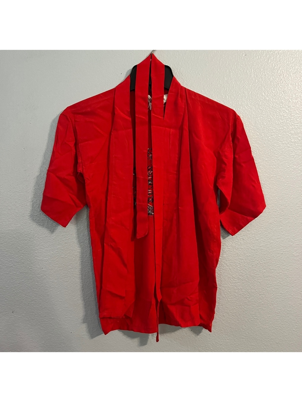Vintage 60s Cavanaghs Kids Size 4 Rayon Dragon Robe Hong Kong Embroidered